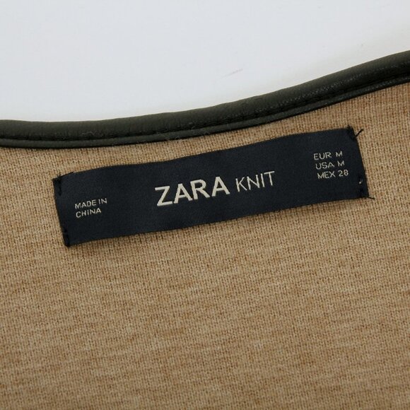 Zara Knit Waterfall Open Cardigan Tan Women Size M‎ - Picture 8 of 13